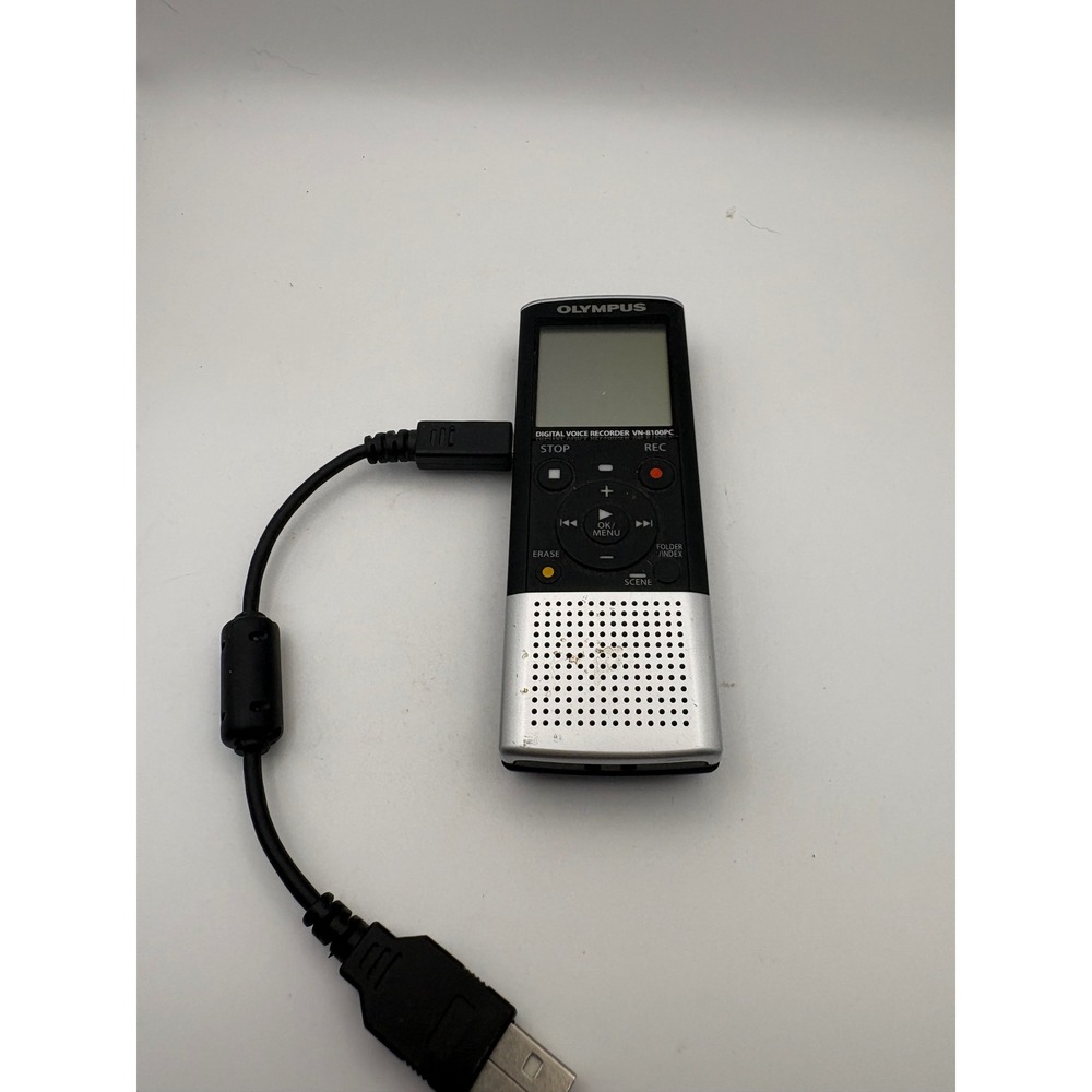Olympus VN-8100PC Digital Voice Recorder Black Silver Handheld USB Cable